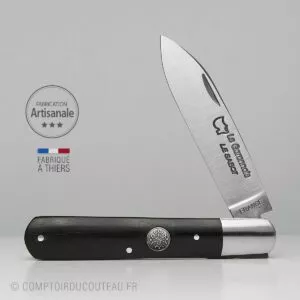 Couteau Garonnais Bois ebene Médaillon Croix Occitane