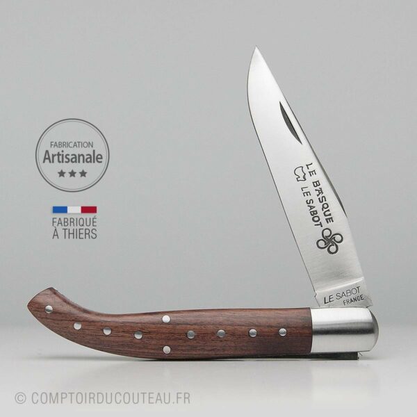 Couteau Basque (Yatagan) Bois de Violette Clouage Rosette