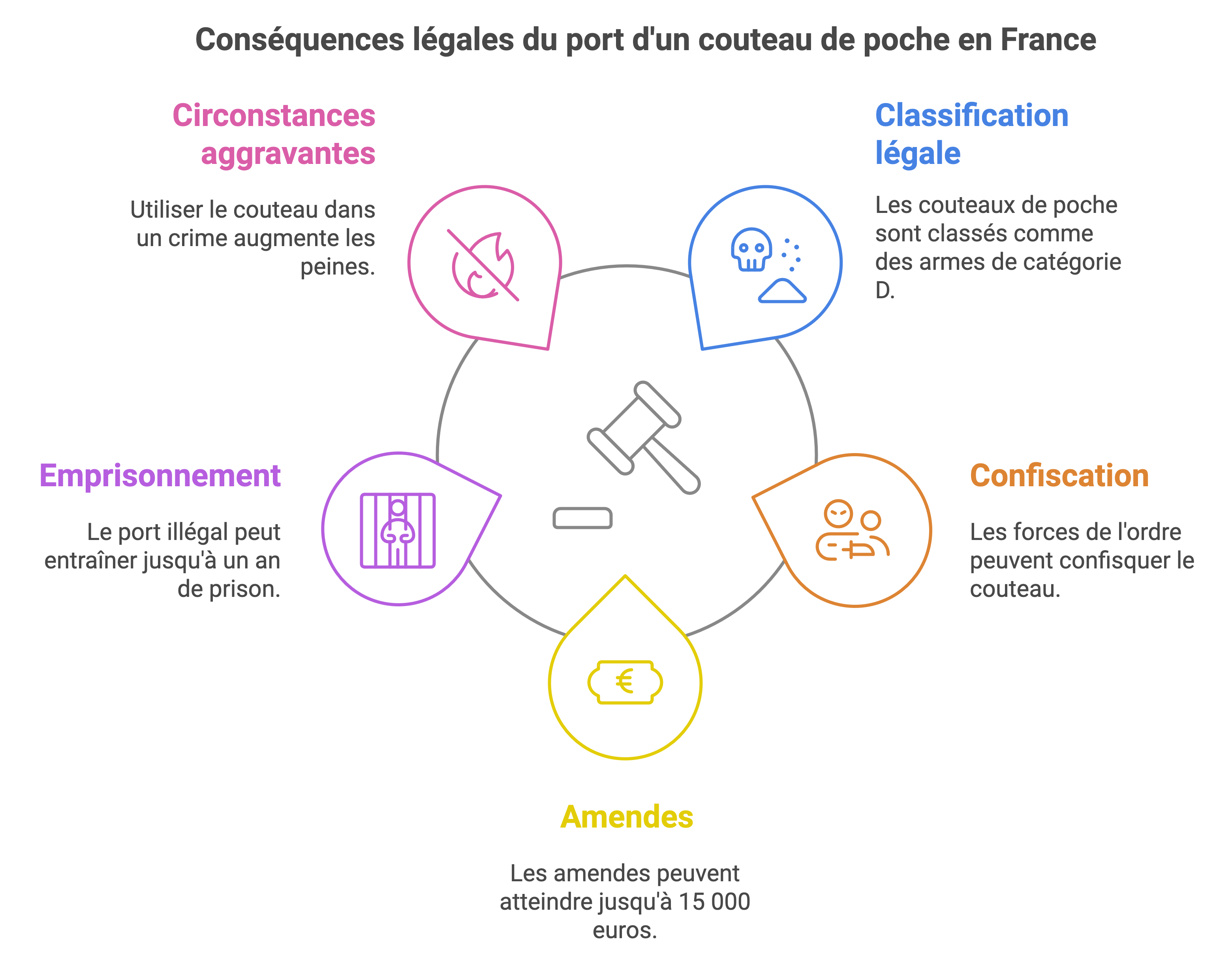 conséquences légales du port d'un couteau
