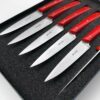 coffret 6 couteaux de table rouge épure fabriqué à thiers