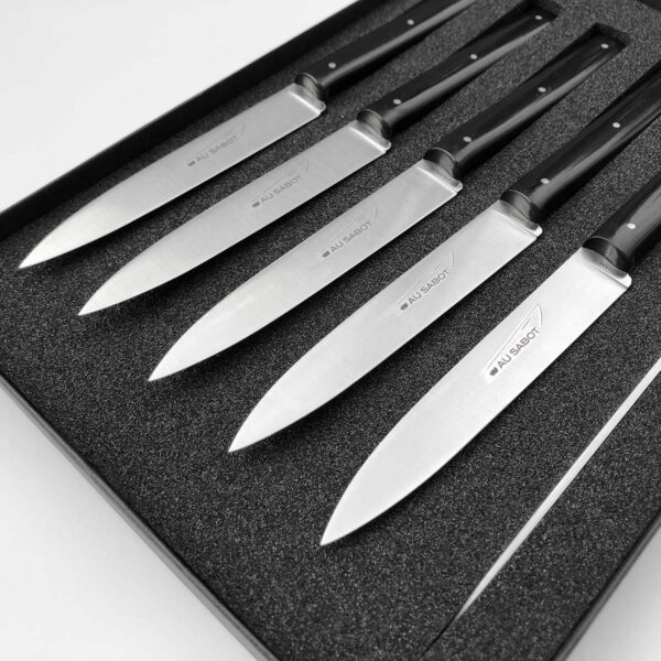 coffret 6 couteaux de table noir Le Richelieu fabriqué à thiers