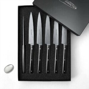 couteaux de table japonais "sakura" noir plein manche