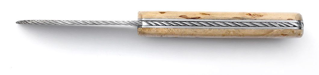couteau Armor prestige bouleau finlandais guilloché main (effet cordage)