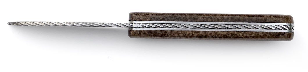 couteau Armor prestige érable fumé guilloché main (effet cordage)