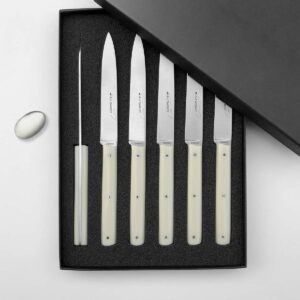 6 couteaux de table couleur sable écru Richelieu fabriqués à Thiers