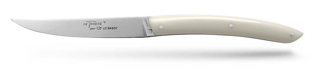 coffret 6 couteaux de table fabriqués à Thiers écru (couleur sable)