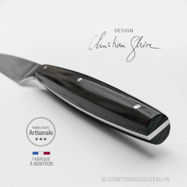 coffret 6 couteaux de table Nontron modele Basic design Christian Ghion - detail