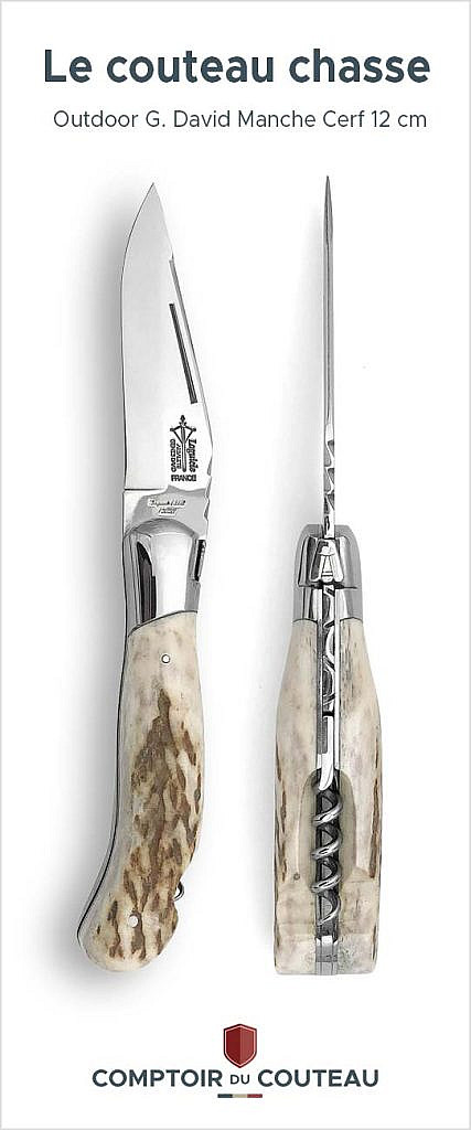 couteau laguiole chasse G.David manche cerf