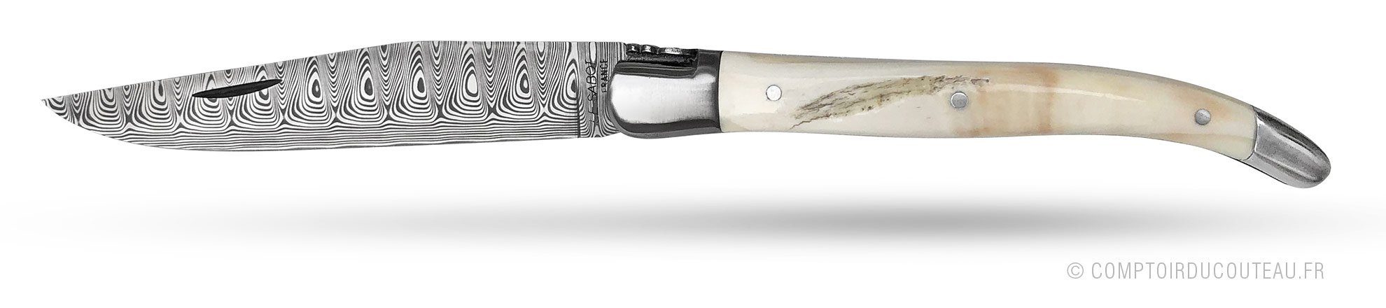 couteau laguiole damas ivoire de phacochère pour collectionneur