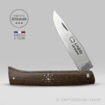 Couteau Alpin Bois de Wengué Clouage Flocon Ressort Guilloché