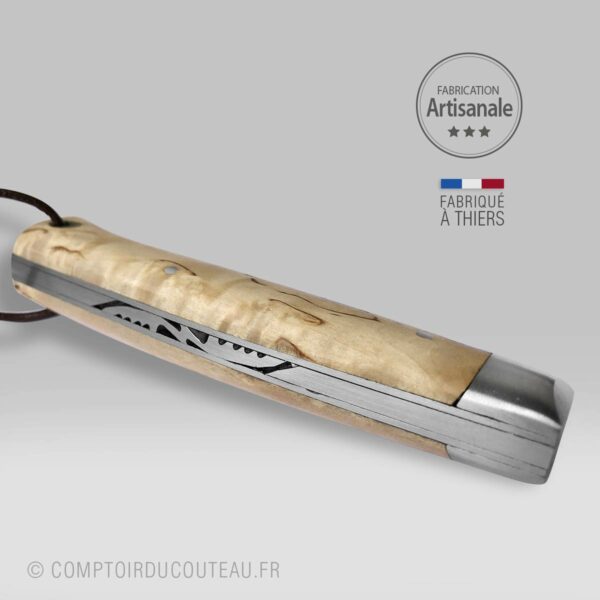 couteau alpin bouleau de finlande prestige ressort guilloché dans coffret bois