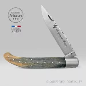 couteau yatagan basque os de chameau guilloché