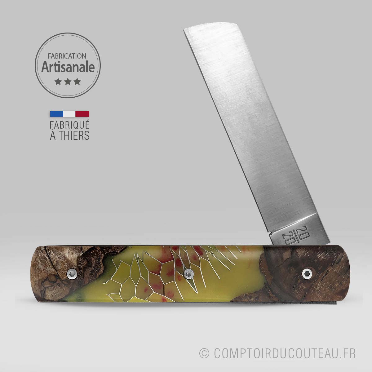 couteau 20/20 serie limite bois loupe de bouleau piece unique