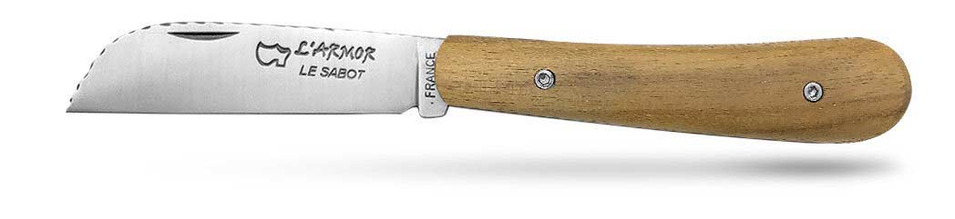 couteau Armor prestige teck guilloché main (effet cordage)