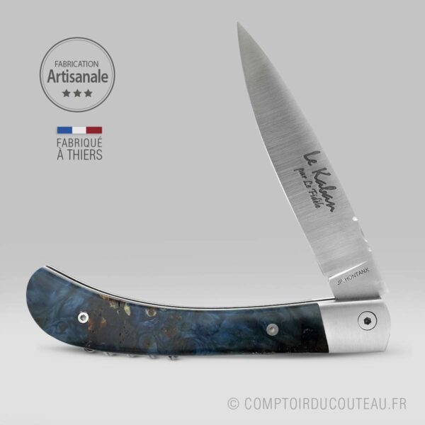 Couteau breton le Kaban marroninier stabilisé avec tire bouchon