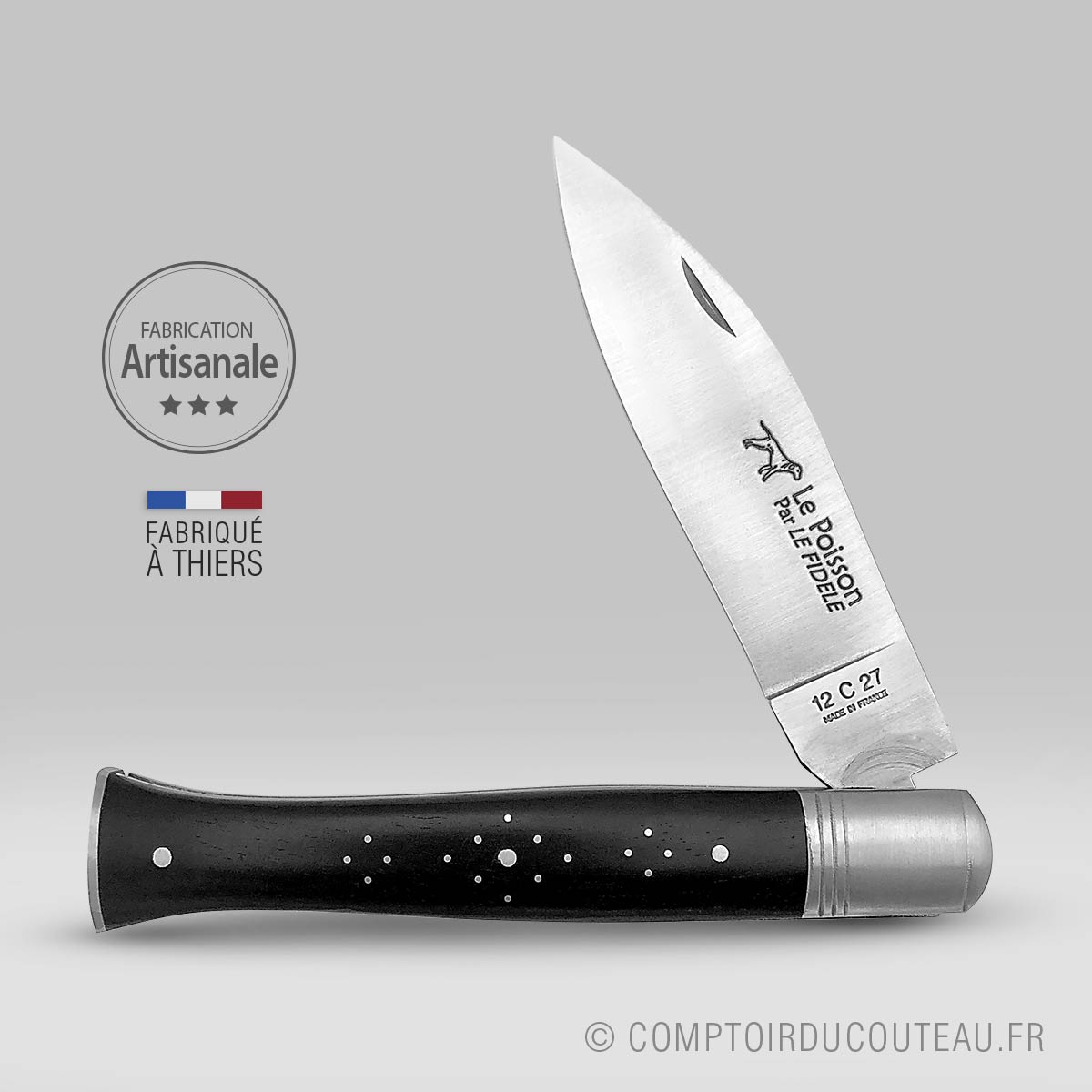 couteau breton le poisson bois ebene