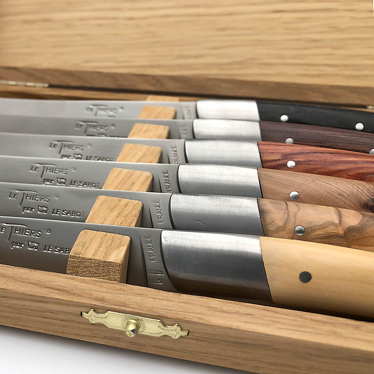 Coffret 6 couteaux de table Le Thiers© Bois Olivier Plein-manche • Comptoir  du Couteau