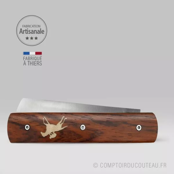 couteau le 20/20 cocobolo marqueterie erable ondé cavalier fermé