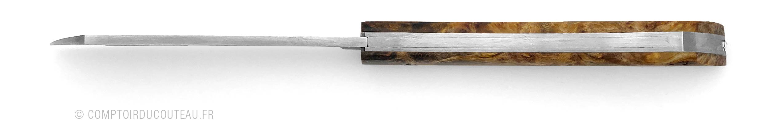 couteau de poche artisanal arca andrea bois de peuplier vue dessus