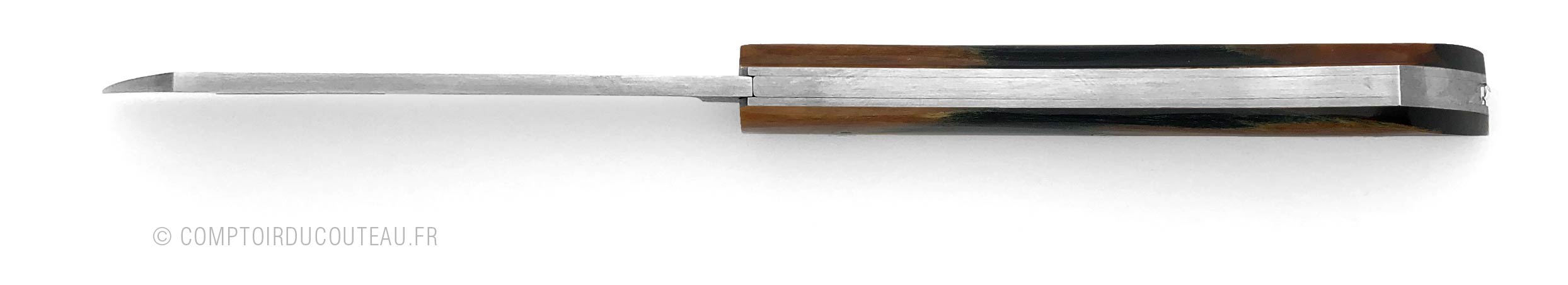 couteau de poche artisanal arca andrea bois de HETRE vue dessus