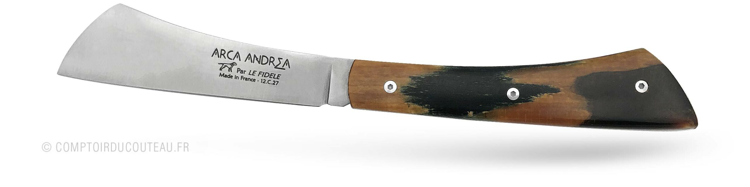 couteau de poche artisanal Arca Andrea par le fidele manche en bois de HÊTRE