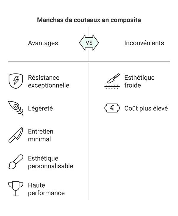 avantages et inconvénients des matériaux composites pour le manche du couteau