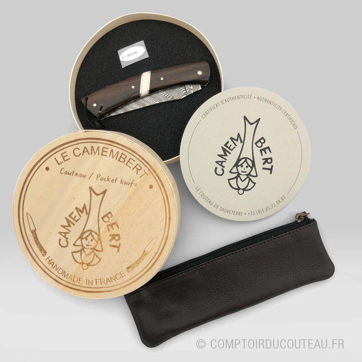 couteau-camembert-damas-zircote-mammouth-livre-etui-boite-camembert-certificat-authenticite