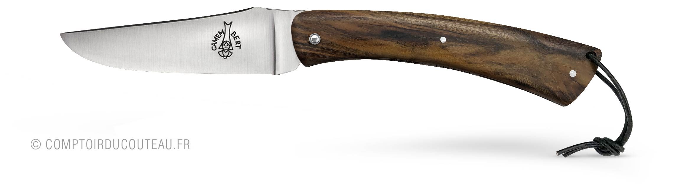 couteau camembert manche pistachier vue de profil ouvert
