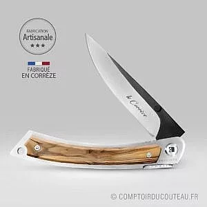 couteau de poche le Corrèze Liner manche Olivier fabrication artisanale