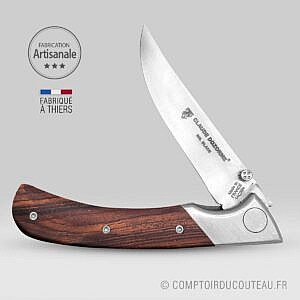 le couteau de chasse manche en bois de vallernia par claude dozorme ouvert