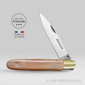 couteau normaund, couteau normand artisanal ouvert manche bois de pommier
