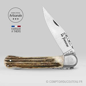 couteau de poche douris chastel Le Pionnier Chasse manche bois de cerf 11 cm ouvert