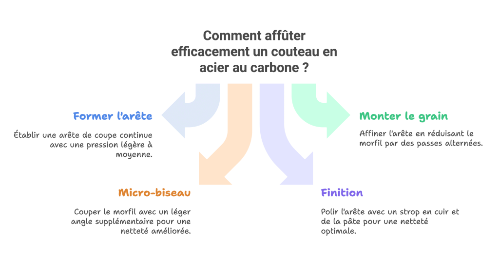comment affuter efficacement un couteau en acier carbone