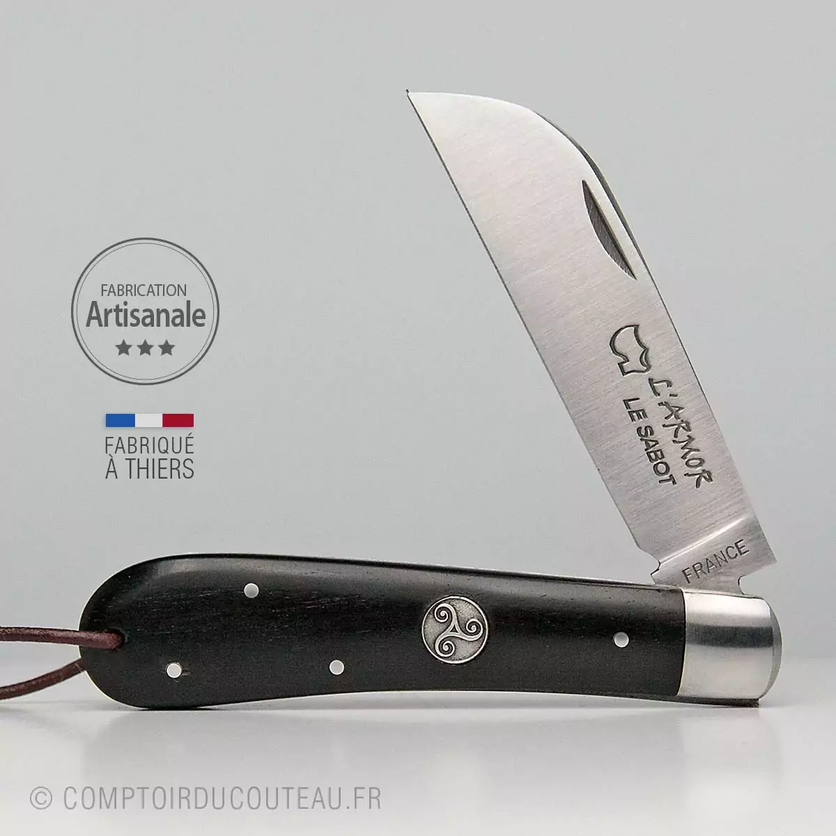 Couteau Armor (London) Bois Ebene Médaillon Triskell