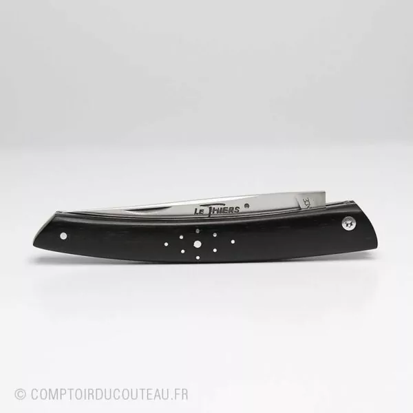 couteau Thiers Bois ebene plein manche guilloché main