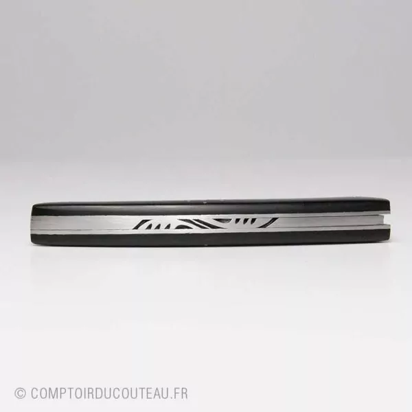 couteau le thiers plein manche ebene guilloche main