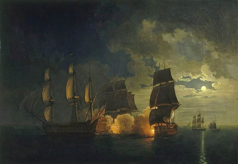 Combat navires Scipion et London 1782