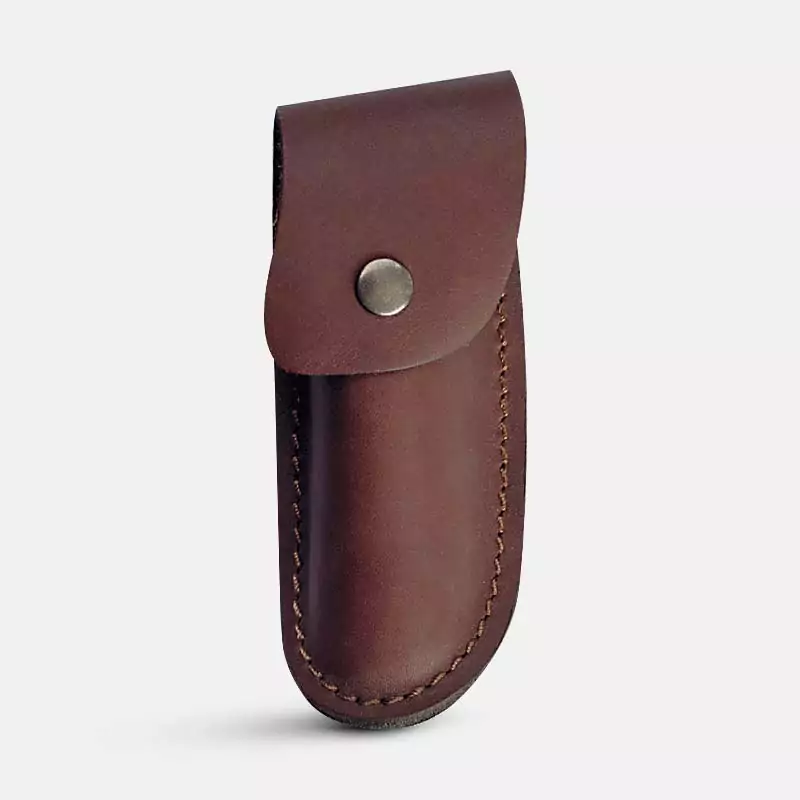 etui en cuir marron pour couteau baribal ou amicu