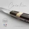 couteau pour collectionneur l'Alpin® - bois de Wengué et Phacochère - lame et ressort guillochés