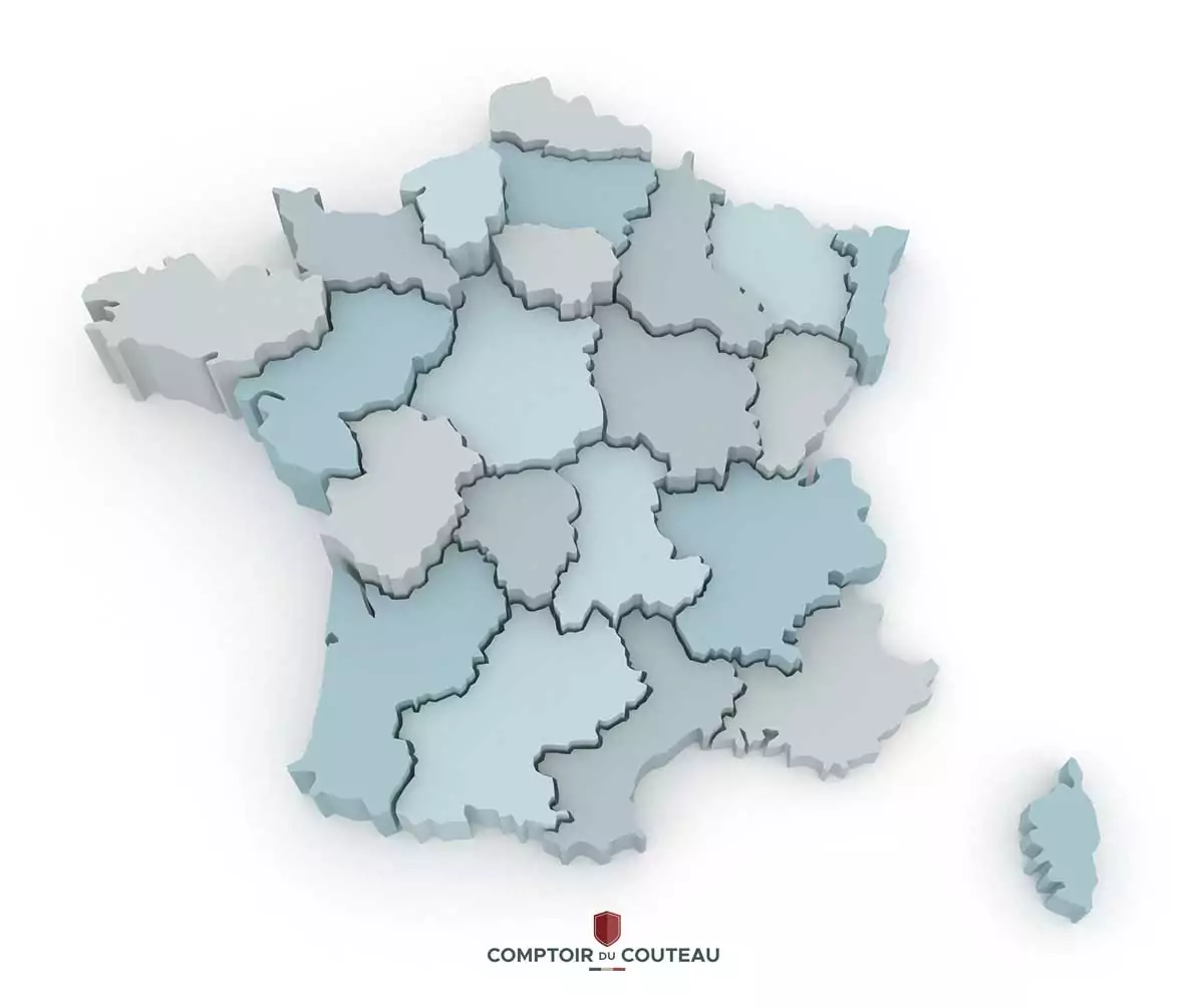 carte couteaux régionaux de france
