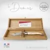 couteau laguiole damas phacochère dans son coffret en bois de chêne