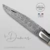 couteau laguiole lame damas forge main manche ivoire phacochère