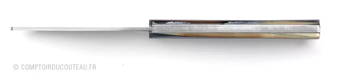 couteau le 20/20 manche mammouth résine grise par le fidèle