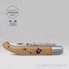 couteau yatagan bois de genévrier croix basque guilloché main