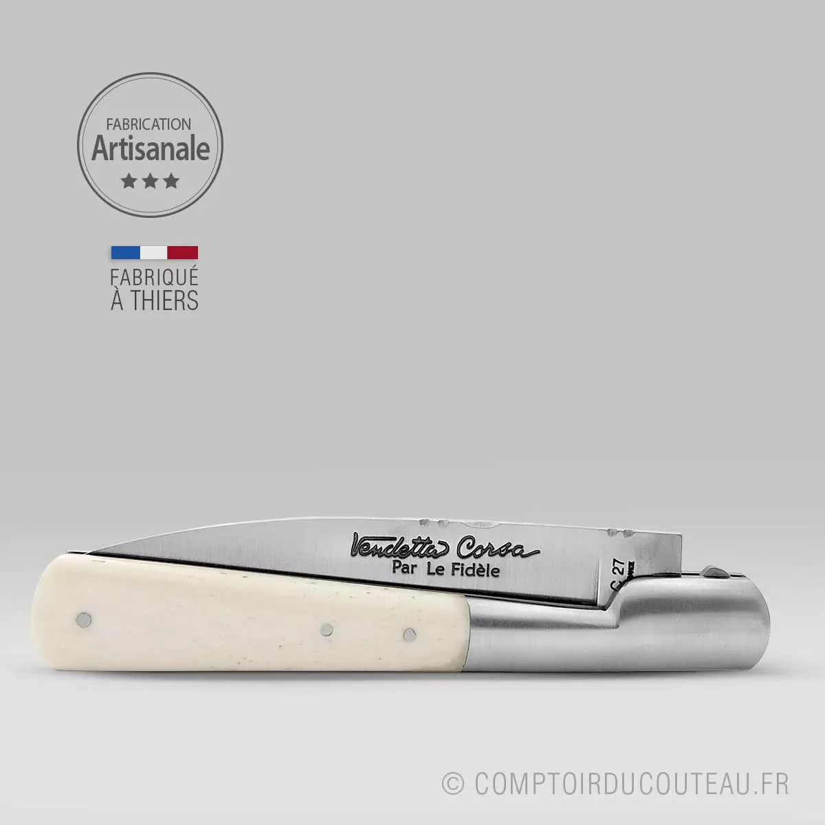 couteau corse vendetta manche os blanc