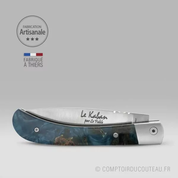 Couteau le Kaban Marronnier bleu stabilisé
