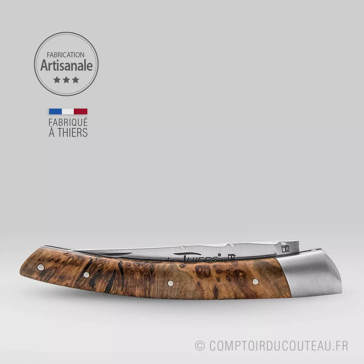 couteau le thiers bois érable stabilise guilloché main