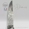couteau le thiers damas guilloche bois loupe genévrier