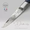 couteau le thiers damas guilloche bois bleu