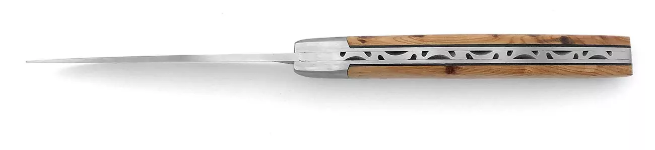 couteau le thiers manche en bois genévrier ressort guilloches